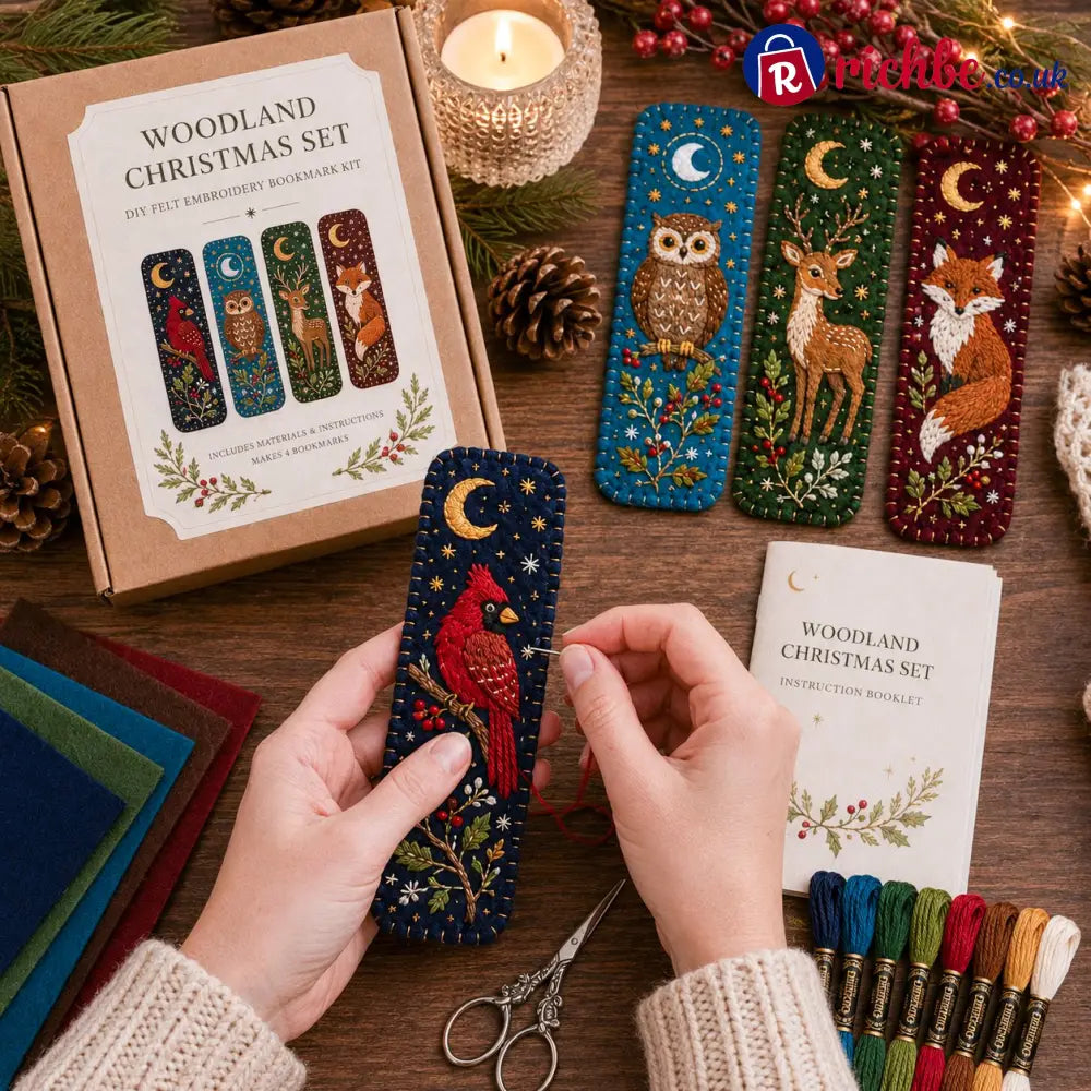 ⏳ Last Day 49% OFF – 🎄 DIY Felt Embroidery Bookmark Kit