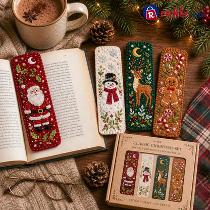 ⏳ Last Day 49% OFF – 🎄 DIY Felt Embroidery Bookmark Kit