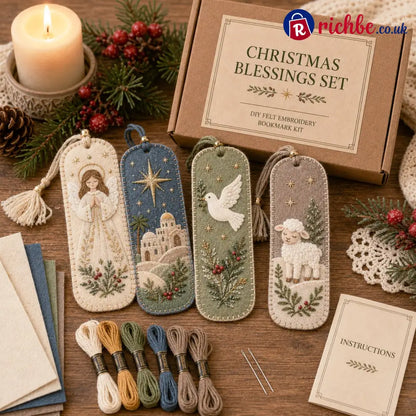 ⏳ Last Day 49% OFF – 🎄 DIY Felt Embroidery Bookmark Kit