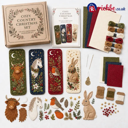 ⏳ Last Day 49% OFF – 🎄 DIY Felt Embroidery Bookmark Kit