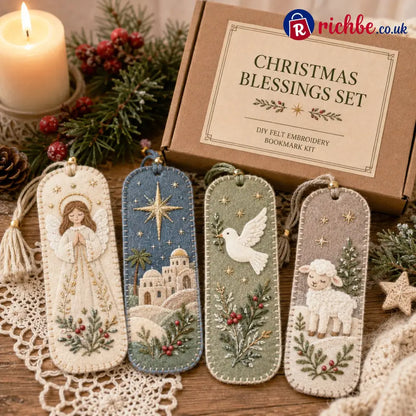 ⏳ Last Day 49% OFF – 🎄 DIY Felt Embroidery Bookmark Kit - ✨ Blessings