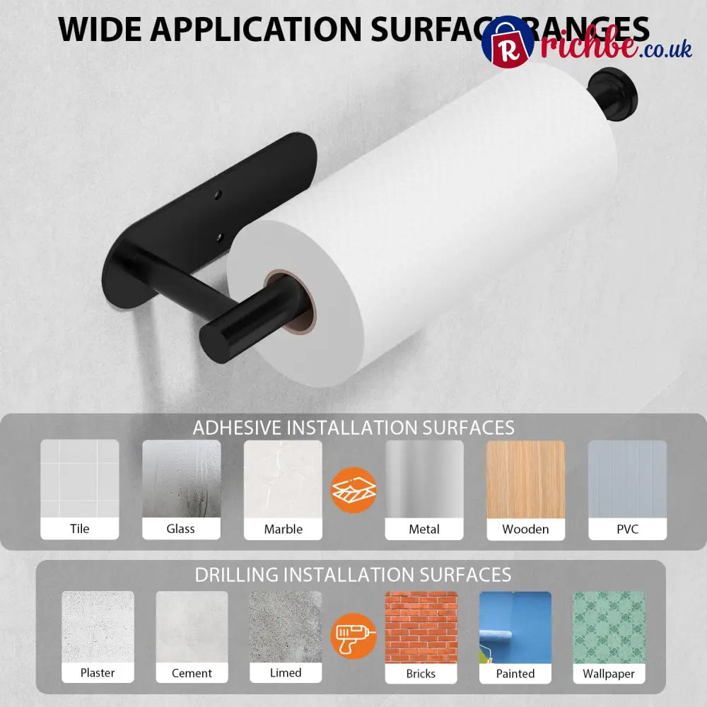 🔥LAST DAY 49% OFF-✨ EasyRoll Paper Towel Holder:No Drill Wall Mount 🧻