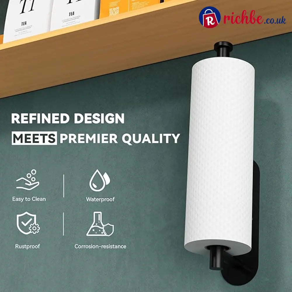 🔥LAST DAY 49% OFF-✨ EasyRoll Paper Towel Holder:No Drill Wall Mount 🧻