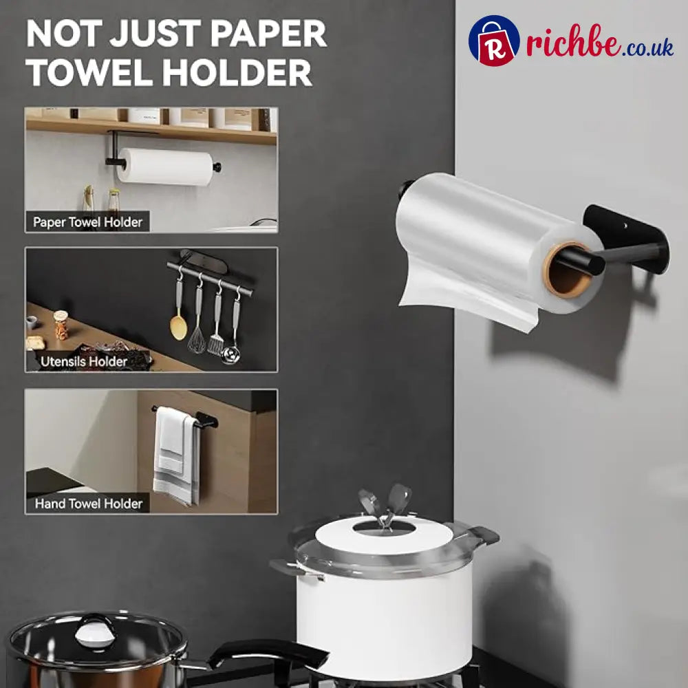🔥LAST DAY 49% OFF-✨ EasyRoll Paper Towel Holder:No Drill Wall Mount 🧻