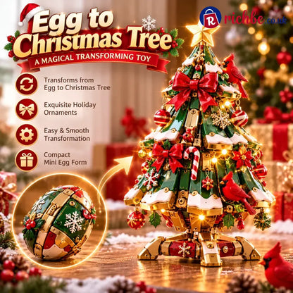 🔥 Last Day 49% Off 🔥 Egg-to-christmas Tree™ Magical Transforming Toy – Cardinal Christmas Tree Holiday Gift 🎄🎁✨