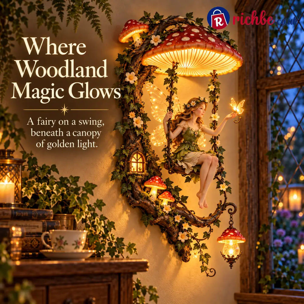 ✨last Day 49% Off✨🧚 Fairyglow™ – Lighted Woodland Fairy Mushroom Swing Wall Art - Mushrooms