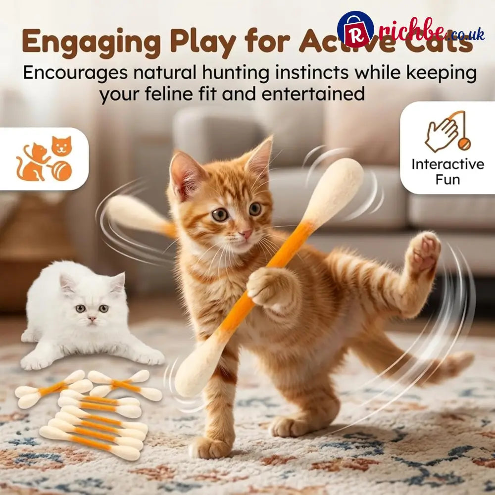 🔥Last Day 49% OFF - ❤️For happy healthy and active indoor cats🐱Swabs Large Size Cat Toys with Catnip (6 pcs/pack)