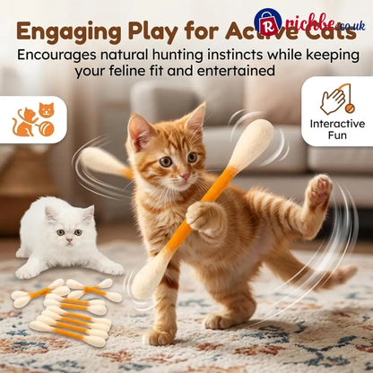 🔥Last Day 49% OFF - ❤️For happy healthy and active indoor cats🐱Swabs Large Size Cat Toys with Catnip (6 pcs/pack)