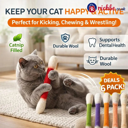 🔥Last Day 49% OFF - ❤️For happy healthy and active indoor cats🐱Swabs Large Size Cat Toys with Catnip (6 pcs/pack)