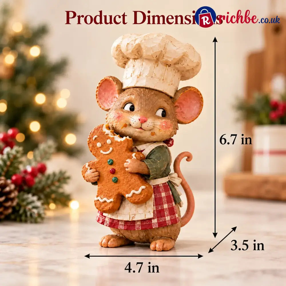 🍪 Gingerbread Mouse Baker Figurine