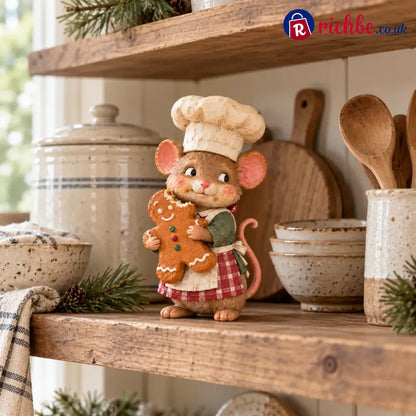 🍪 Gingerbread Mouse Baker Figurine