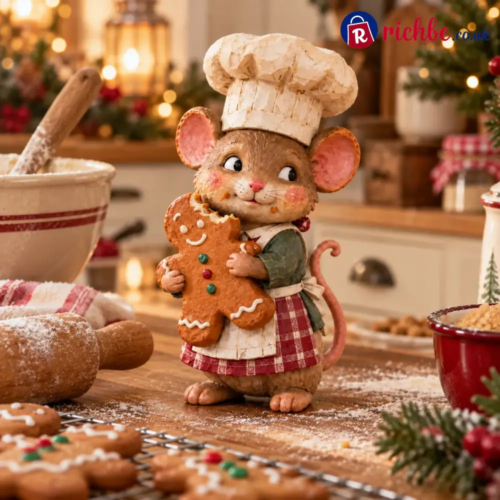 🍪 Gingerbread Mouse Baker Figurine
