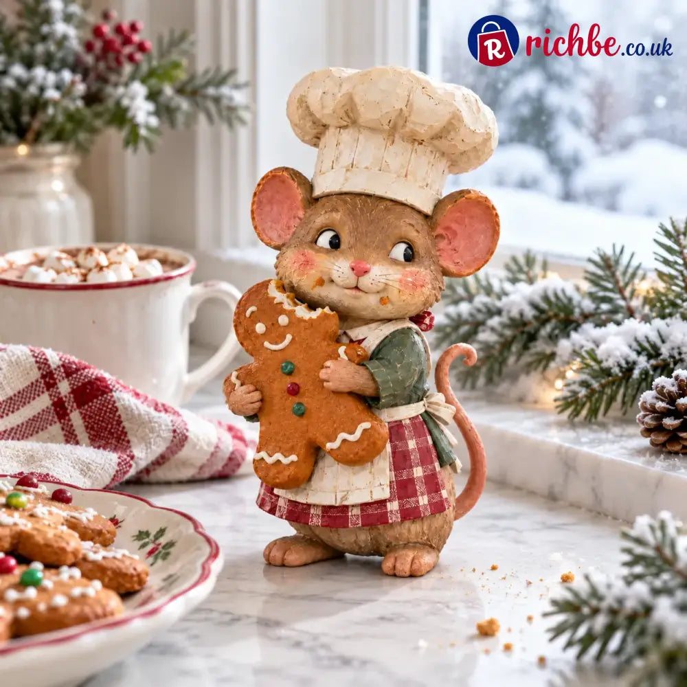 🍪 Gingerbread Mouse Baker Figurine