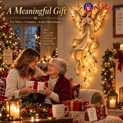 ✨Last Day 49% OFF👼Guardian Angel Starfall Cascade™ – Lighted Faith & Blessing Christmas Wall Decor✨