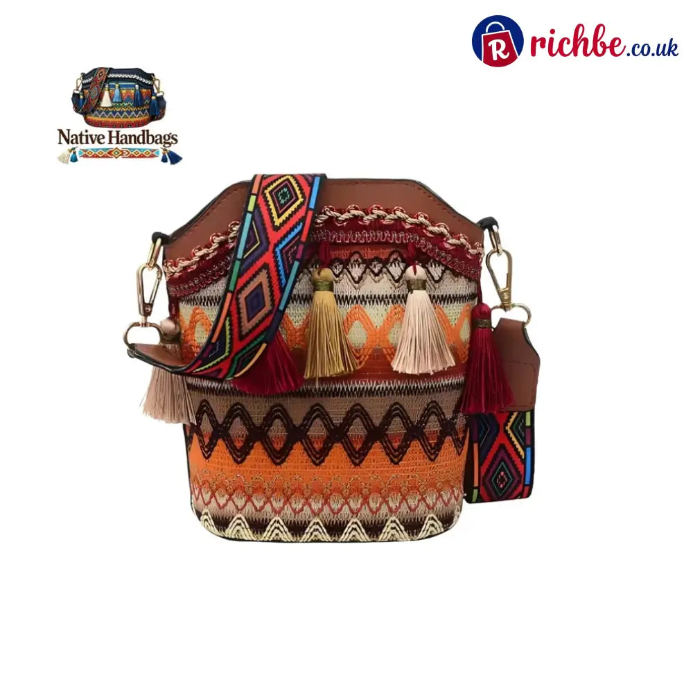 🔥LAST DAY 49% OFF✨Handmade Native American Handbags🧵 - ❤️‍🔥Desert Fire(12 in stock) / 20cm x 9.5cm x 18cm