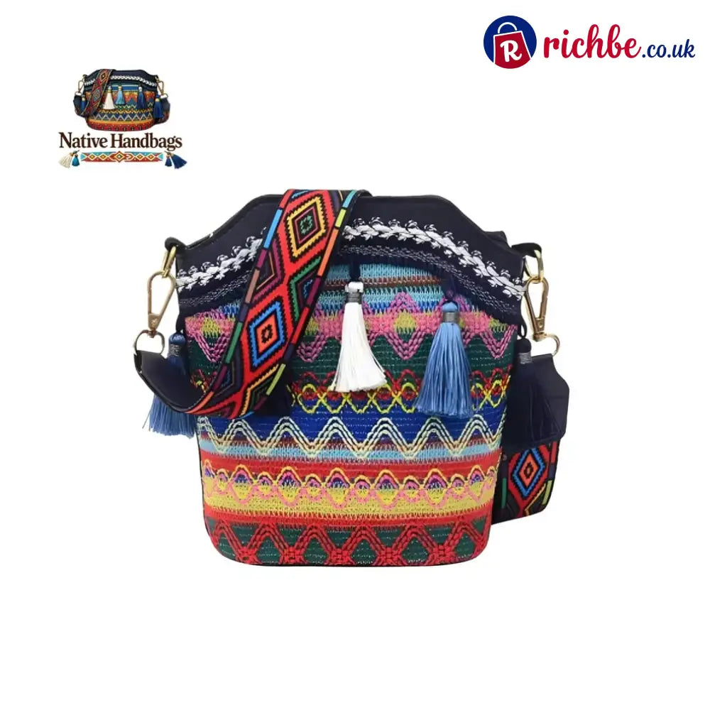 🔥LAST DAY 49% OFF✨Handmade Native American Handbags🧵 - 🔵Midnight Spirit(15 in stock) / 20cm x 9.5cm x 18cm