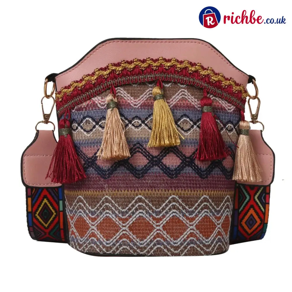 🔥LAST DAY 49% OFF✨Handmade Native American Handbags🧵 - 💟Pink(15 in stock) / 20cm x 9.5cm x 18cm