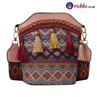 🔥LAST DAY 49% OFF✨Handmade Native American Handbags🧵 - 💟Pink(15 in stock) / 20cm x 9.5cm x 18cm
