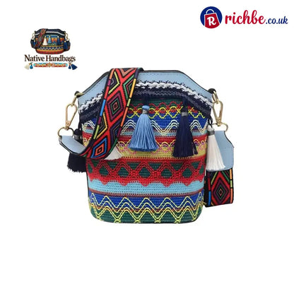🔥LAST DAY 49% OFF✨Handmade Native American Handbags🧵 - 💙Turquoise Sky (18 in stock) / 20cm x 9.5cm x 18cm