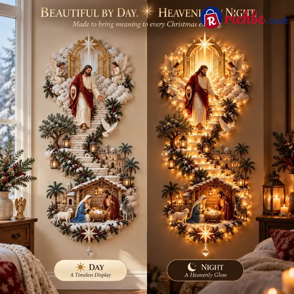 ✨ Last Day – 49% Off!✨ Jesus Light Of Heaven Christmas Wall Hanging✝️