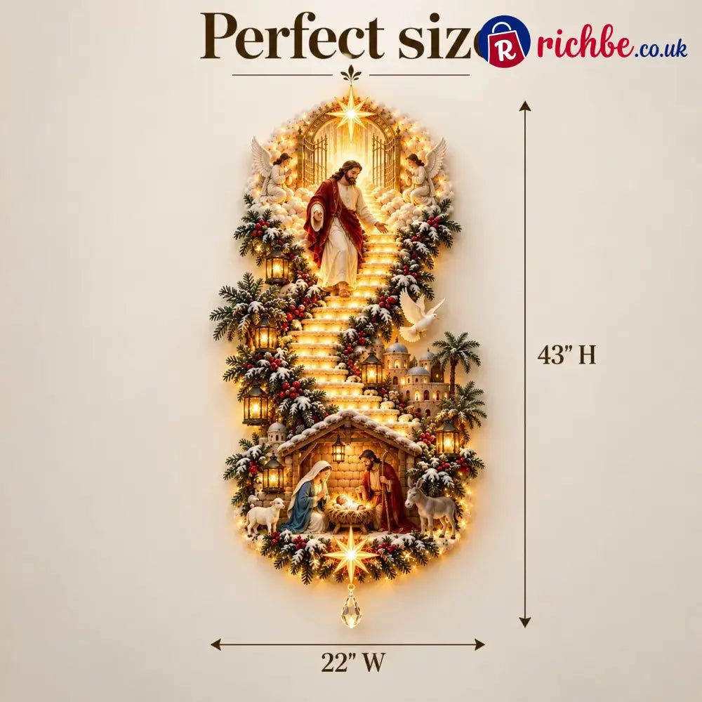 ✨ Last Day – 49% Off!✨ Jesus Light Of Heaven Christmas Wall Hanging✝️