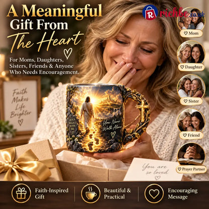 🔥Last Day 49% OFF🔥✝️ Jesus Walks With Me™ – Heat-Reveal Faith Mug | You Are Never Alone