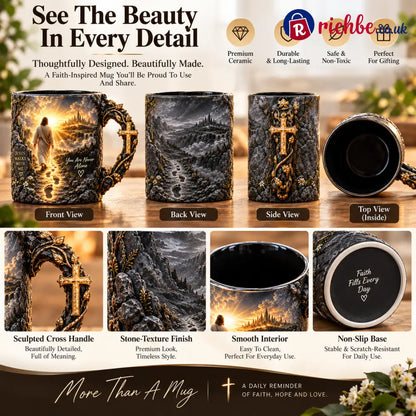 🔥Last Day 49% OFF🔥✝️ Jesus Walks With Me™ – Heat-Reveal Faith Mug | You Are Never Alone