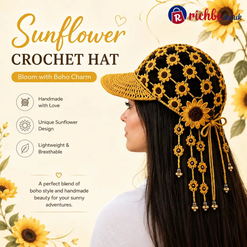🔥Last Day 49% OFF - ☀ 🌻 Knitted Sunflower Hollow-Out Baseball Cap