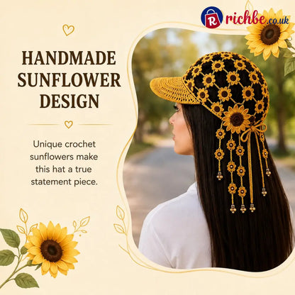 🔥Last Day 49% OFF - ☀ 🌻 Knitted Sunflower Hollow-Out Baseball Cap