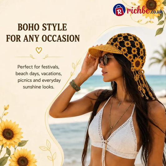🔥Last Day 49% OFF - ☀ 🌻 Knitted Sunflower Hollow-Out Baseball Cap