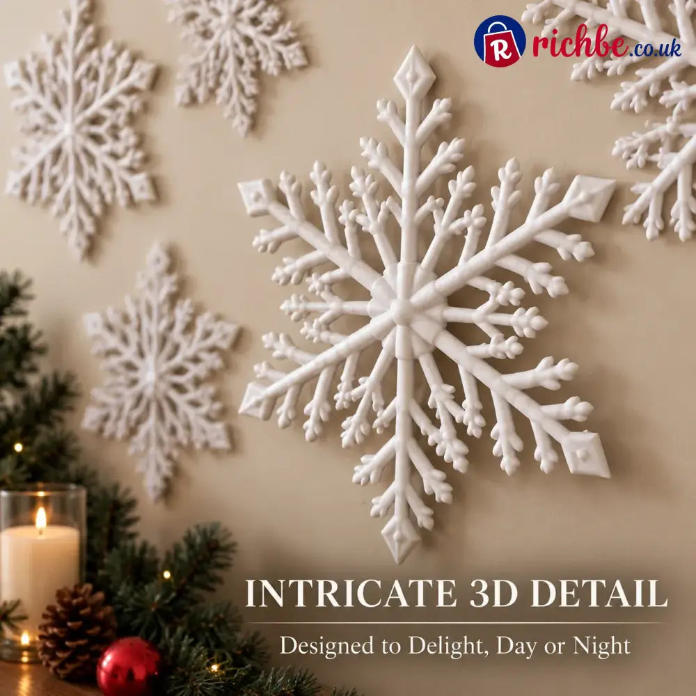 ⏳ Last Day 49% OFF – ❄️ LED Snowflake Wall Lights | 3D Christmas Snowflake Décor with Blue & White Glow Remote Control