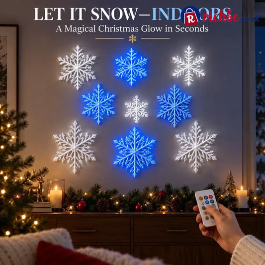 ⏳ Last Day 49% OFF – ❄️ LED Snowflake Wall Lights | 3D Christmas Snowflake Décor with Blue & White Glow Remote Control