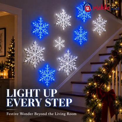 ⏳ Last Day 49% OFF – ❄️ LED Snowflake Wall Lights | 3D Christmas Snowflake Décor with Blue & White Glow Remote Control