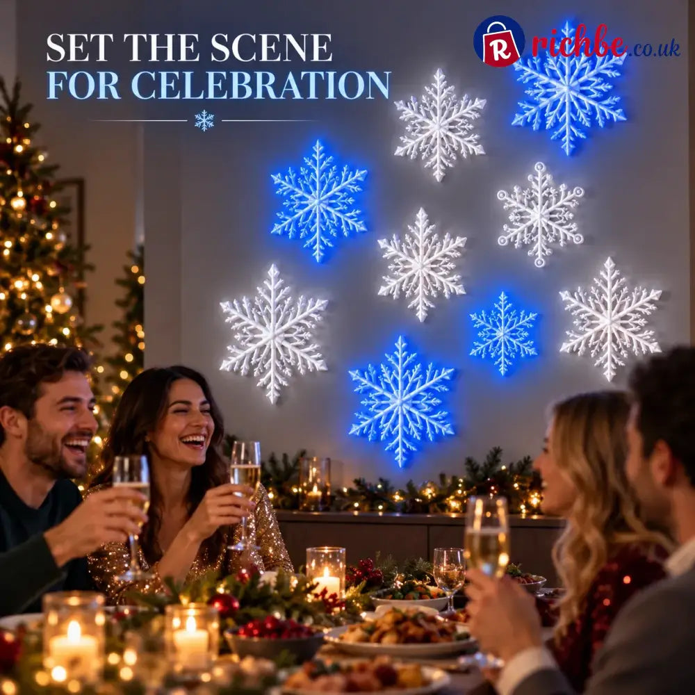 ⏳ Last Day 49% OFF – ❄️ LED Snowflake Wall Lights | 3D Christmas Snowflake Décor with Blue & White Glow Remote Control