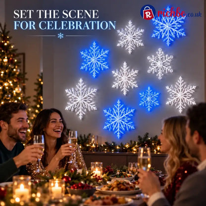 ⏳ Last Day 49% OFF – ❄️ LED Snowflake Wall Lights | 3D Christmas Snowflake Décor with Blue & White Glow Remote Control