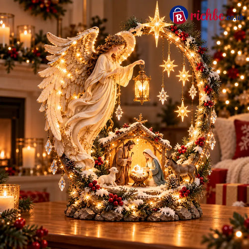 ✨ LAST DAY 49% OFF🔥 Light From Heaven Angel Nativity Christmas Centerpiece ✝️