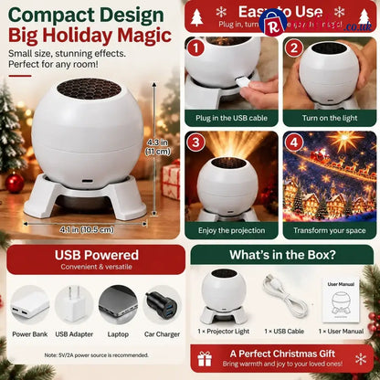 🔥🔥LAST DAY 49% OFF -🎄 Magical Christmas Projection Night Light – Transform Any Room Into A Holiday Wonderland
