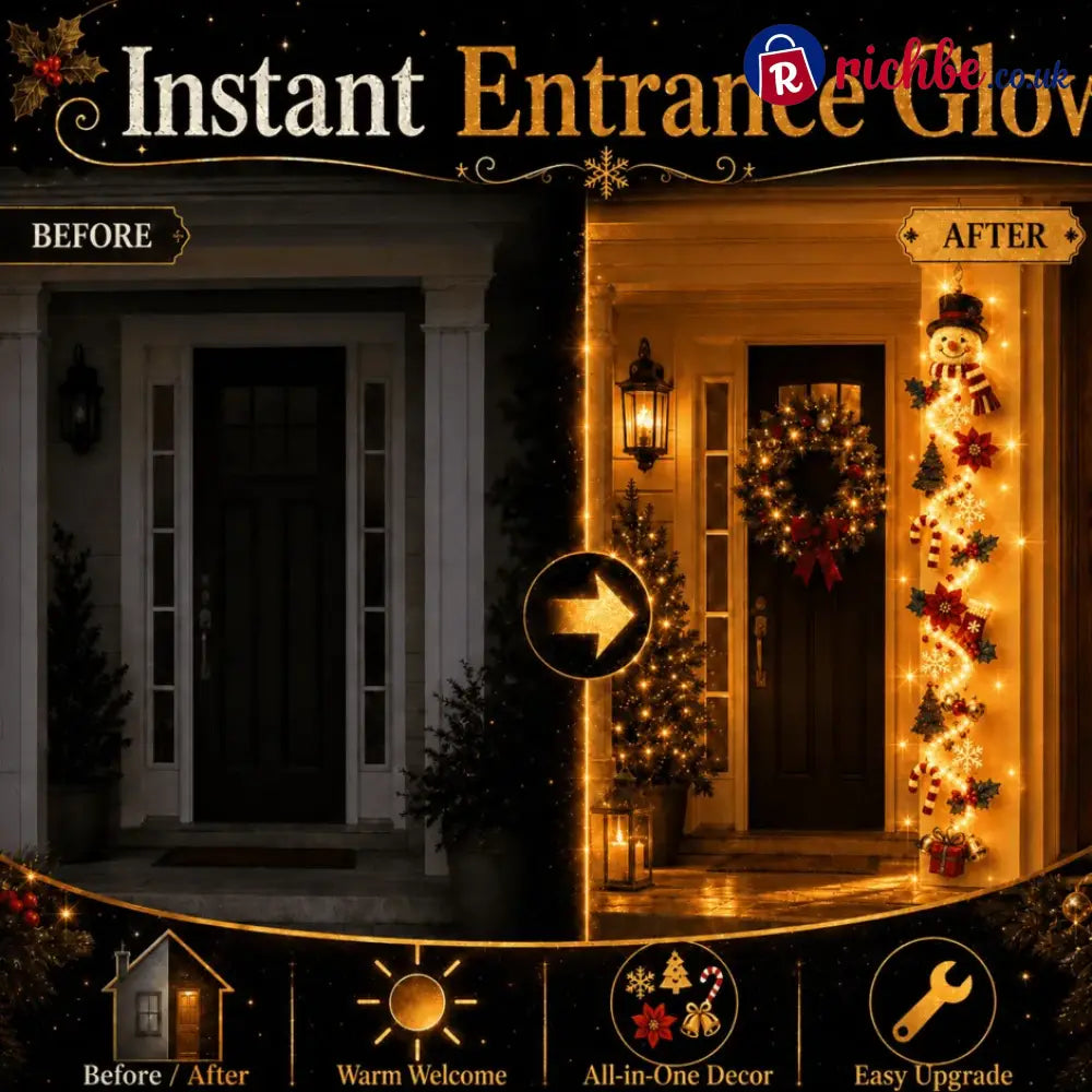 ⏳ Last Day 49% OFF – 🎄MerryCascade™ Glowing Christmas Door Hanger | 6 Festive Lighted Designs with Warm Glow, Dimensional Details & Space-Saving Vertical Décor ✨
