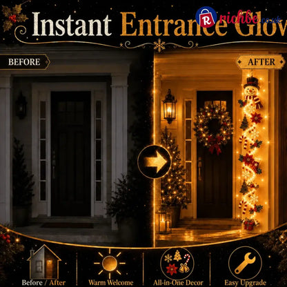 ⏳ Last Day 49% OFF – 🎄MerryCascade™ Glowing Christmas Door Hanger | 6 Festive Lighted Designs with Warm Glow, Dimensional Details & Space-Saving Vertical Décor ✨