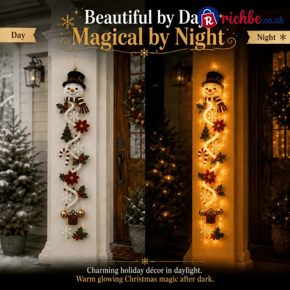 ⏳ Last Day 49% OFF – 🎄MerryCascade™ Glowing Christmas Door Hanger | 6 Festive Lighted Designs with Warm Glow, Dimensional Details & Space-Saving Vertical Décor ✨