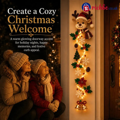 ⏳ Last Day 49% OFF – 🎄MerryCascade™ Glowing Christmas Door Hanger | 6 Festive Lighted Designs with Warm Glow, Dimensional Details & Space-Saving Vertical Décor ✨