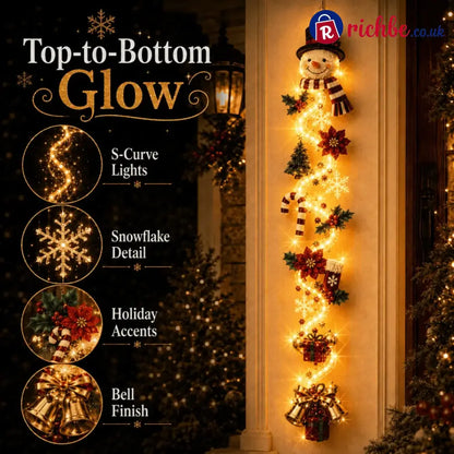 ⏳ Last Day 49% OFF – 🎄MerryCascade™ Glowing Christmas Door Hanger | 6 Festive Lighted Designs with Warm Glow, Dimensional Details & Space-Saving Vertical Décor ✨