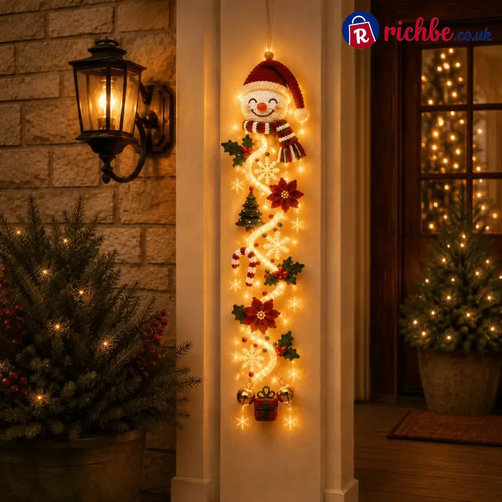 ⏳ Last Day 49% OFF – 🎄MerryCascade™ Glowing Christmas Door Hanger | 6 Festive Lighted Designs with Warm Glow, Dimensional Details & Space-Saving Vertical Décor ✨
