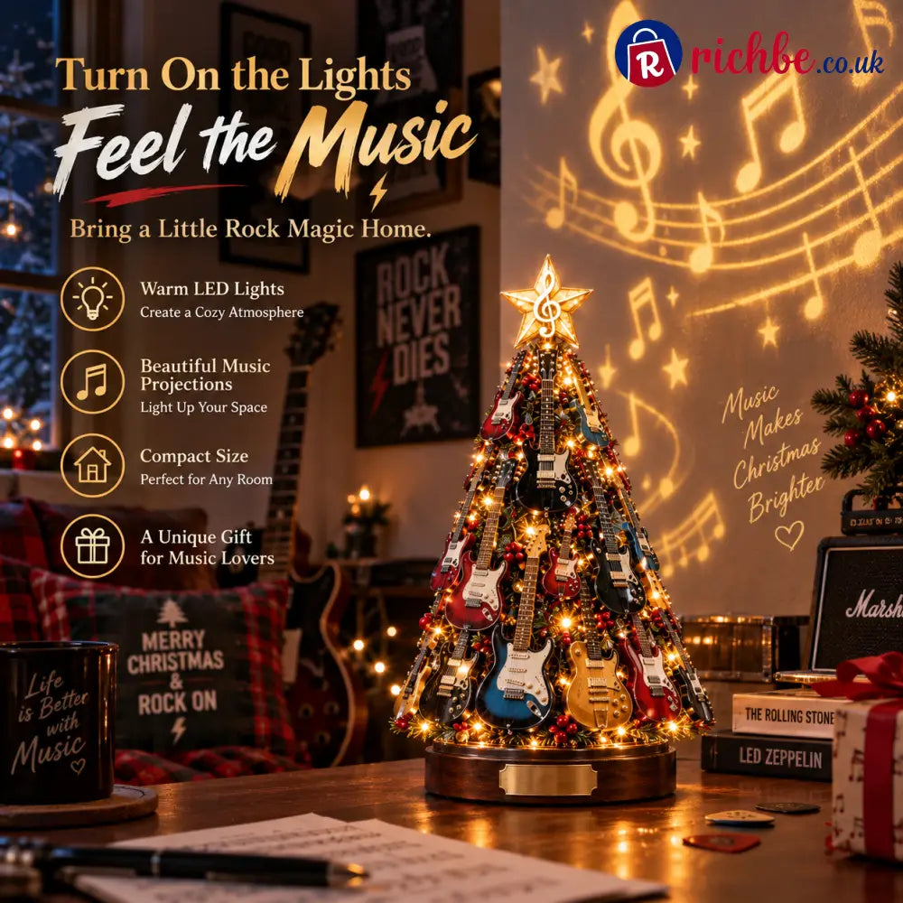 🔥 Last Day 49% OFF 🎸 Musical Guitar Christmas Tree Light - 🎸 Electric Guitar Edition