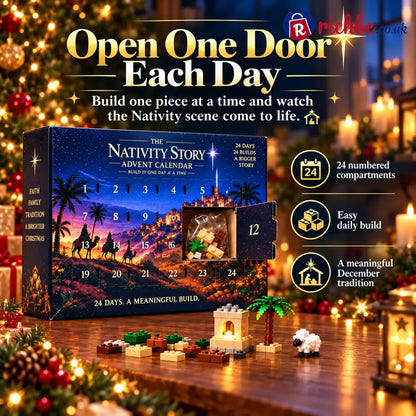 🔥LAST DAY 49% OFF - ✨Nativity Advent Calendar – 24-day Buildable Christmas Nativity Set