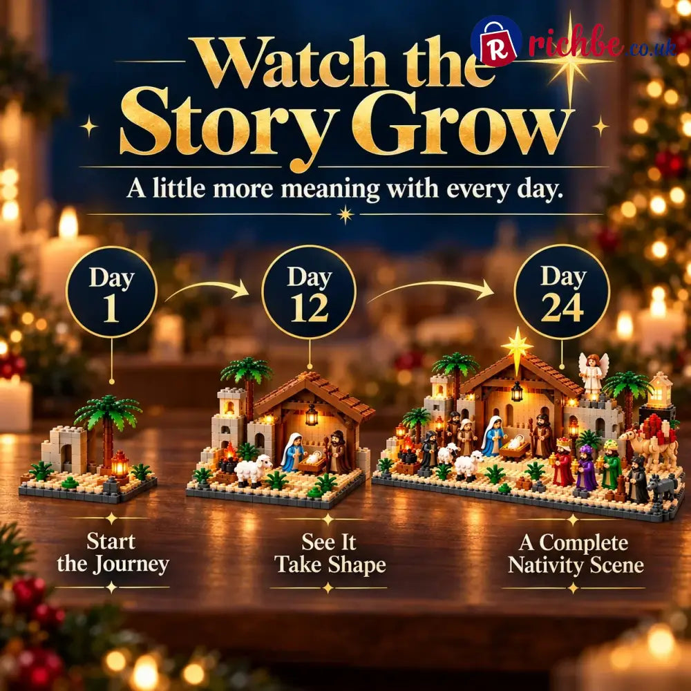 🔥LAST DAY 49% OFF - ✨Nativity Advent Calendar – 24-day Buildable Christmas Nativity Set