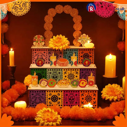 🔥Last Day 49% OFF - 🎃🏵️Day of the Dead Wooden Altar Display Set | 💕Death is not the end of life, forgetting is(📦Buy 2 Free Shipping)