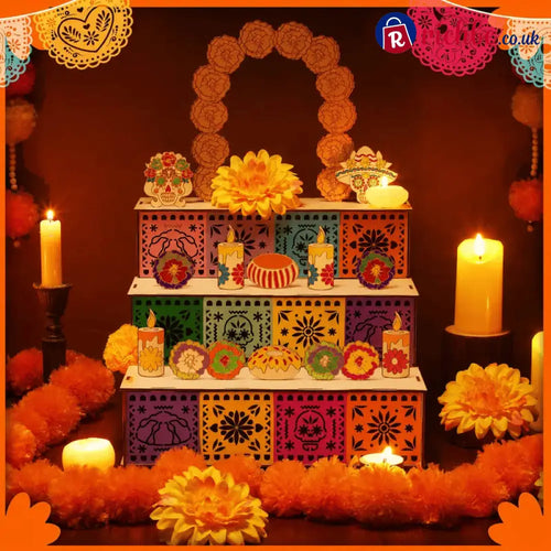 🔥Last Day 49% OFF - 🎃🏵️Day of the Dead Wooden Altar Display Set | 💕Death is not the end of life, forgetting is(📦Buy 2 Free Shipping)
