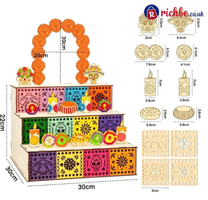 🔥Last Day 49% OFF - 🎃🏵️Day of the Dead Wooden Altar Display Set | 💕Death is not the end of life, forgetting is(📦Buy 2 Free Shipping)