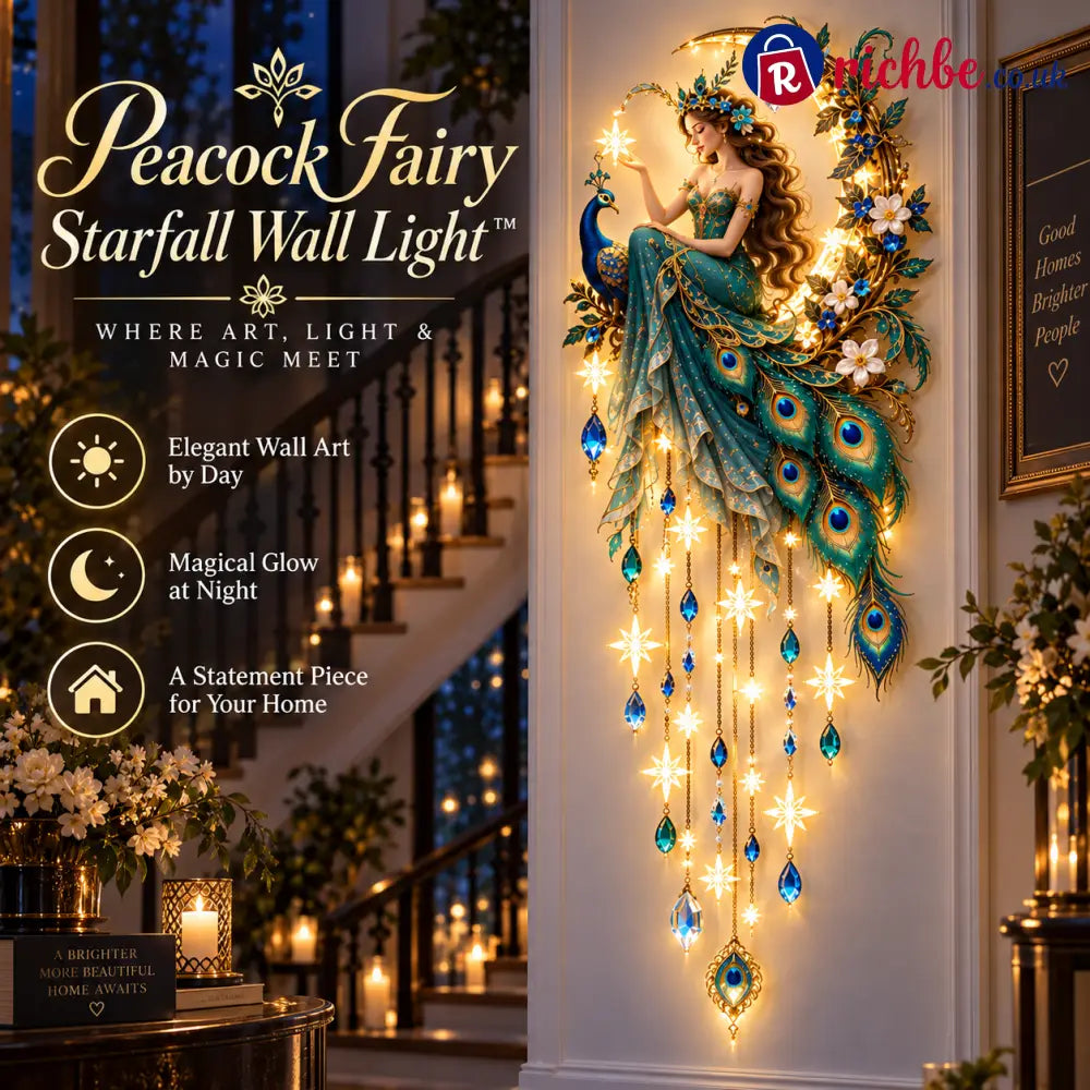🔥 Last Day 49% OFF🦚 Peacock Fairy Starfall Wall Light